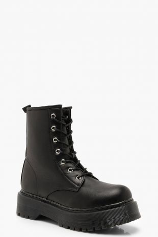 Boohoo Chunky Cleated Hiker Boots