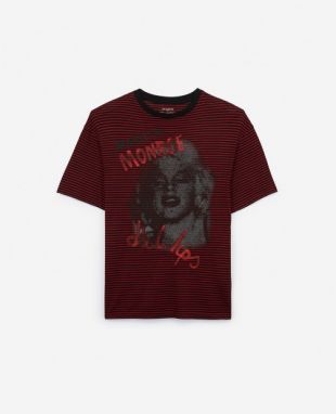 T shirt oversize en coton à sérigraphie Marilyn Monroe