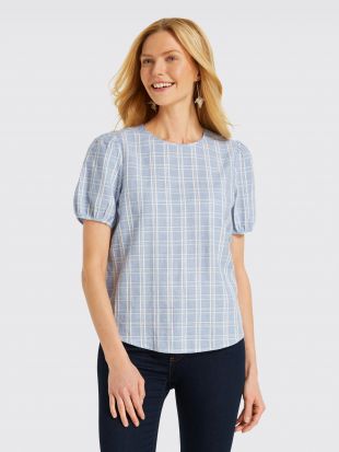 Linen Puff Sleeve Top