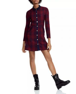 Renitia Tweed Mini Shirt Dress