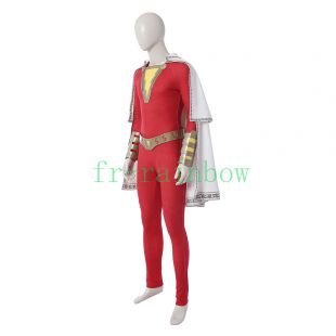 Super hero Captain Marvel Shazam Biliiy Batson cosplay costume