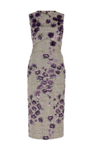 Floral Prince Of Wales Sleeveless Dress