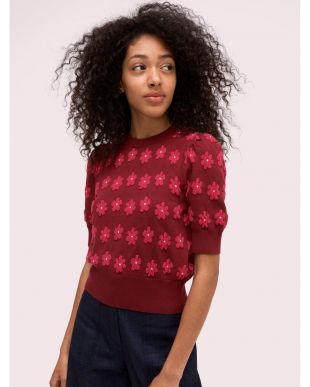 Kate Spade Women's Red Marker Floral Sweater