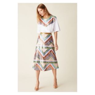Jupe Ethnique Sequins multicolore