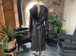 Giuliana Teso Deep Brown Leather Coat