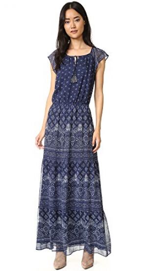 Joie Women's Manaliatile Batik Printed Crinkle Georgette 12Mm, Dark Navy, X-Small