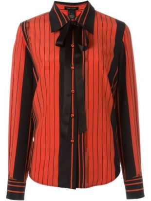 chemise rouge rayée de noir Marc Jacobs