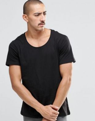 Weekday Daniel T-shirt à encolure dégagée noir