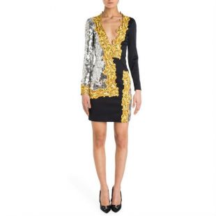 Sequin Detail Graphic Dress