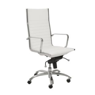 Dirk White/ Chrome High Back Office Chair
