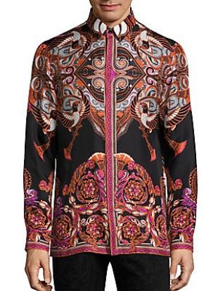 Collection   Bold Ethnic Graphic Silk Shirt