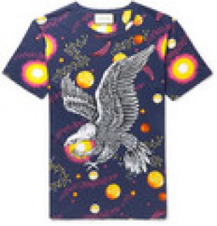Space Eagle Printed Cotton-Jersey T-Shirt