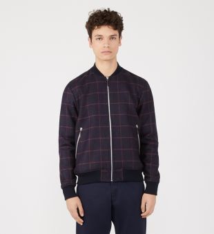 Armor Lux Blouson Deauville en laine mélangée à carreaux