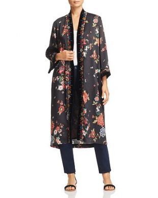 Johnny Was - Velvet Trim Floral Kimono