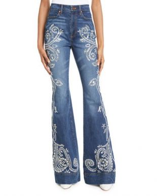 Beautiful Embellished High-Rise Jeans