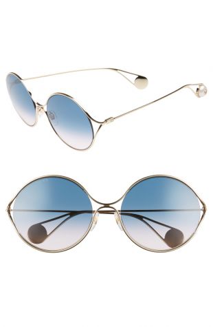 gucci round forked metal sunglasses