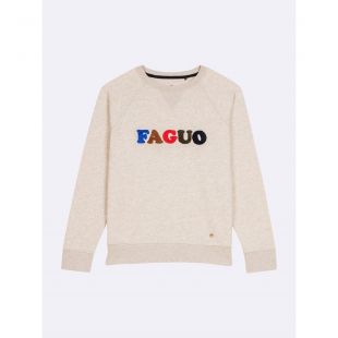 Sweat shirt à col rond à manches raglan Darney brodé "FAGUO"