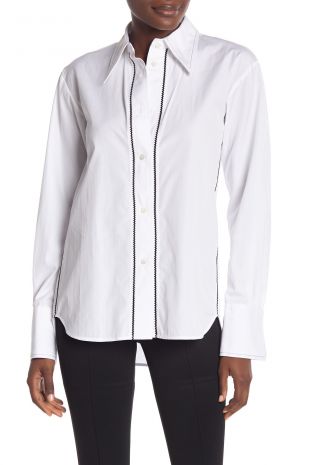 Helmut Lang - Zigzag Embroidered Button Shirt