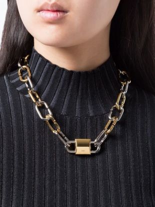 alexander wang double lock necklace