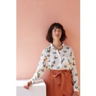 Chemise En Coton Des Petits Hauts - Taille L - Motif Carreaux Gris - Occasion Très Bon état - Coupe Décontractée