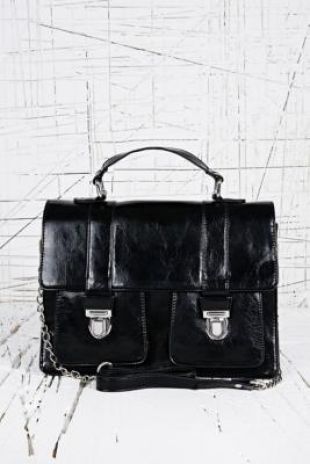 Vintage Style Satchel in Black