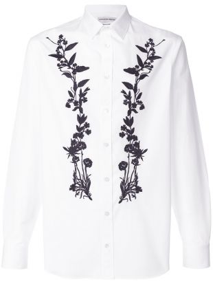 Alexander McQueen - Floral Embroidered Shirt White