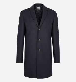 Manteau Donovan droit et long en laine mélangée