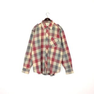 Vérifier la Buffalo Vintage flanelle chemise Grunge à carreaux gris rouge chemise bouton manches longues en coton gratté chemise boîte à cocher bûcheron chemise unisexe