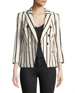 Empire Striped One Button Dickey Jacket
