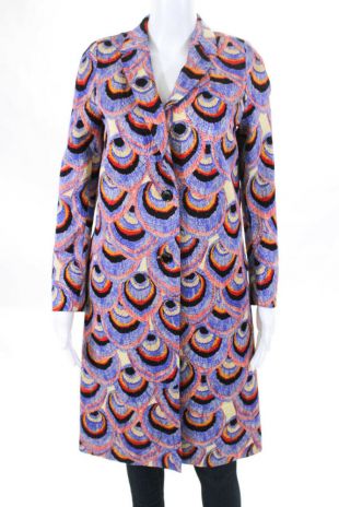 Metallic Jacquard Peacock Pattern Coat