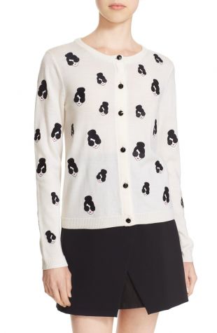 Stacey Emoj' Embroidered Wool Cardigan