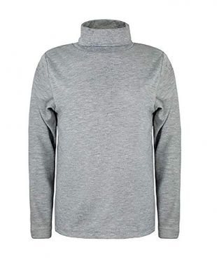 LOTMART Kids Turtleneck Long Sleeve Plain Basic Top Girls Boys Jersey Polo Tops