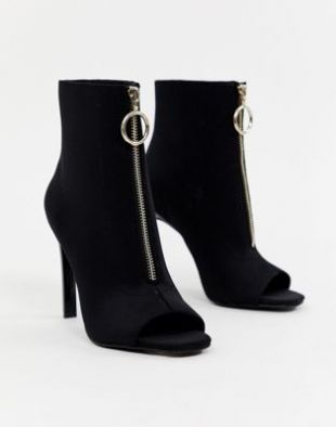 Asos Evelyn Bottines peep toes style chaussettes