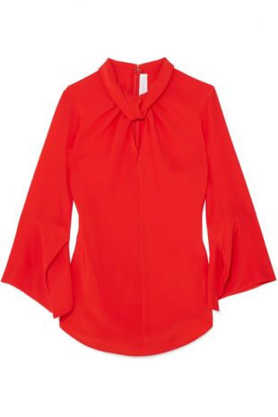 Twisted Blouse On The Front In Silk Crepe De Chine