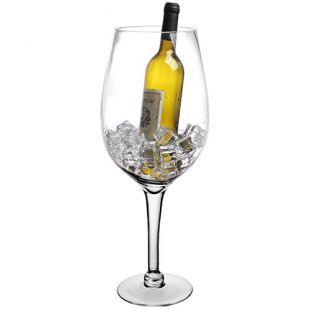20-Inch Giant Clear Decorative Hand Blown Wine Glass Novelty Stemware/Champagne Magnum Chiller