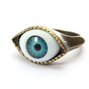 Halloween Vintage Punk Bronze Evil Eye Ring Eyeball Finger Ring Women Jewelry from Jewelry and Watch on banggood.com
