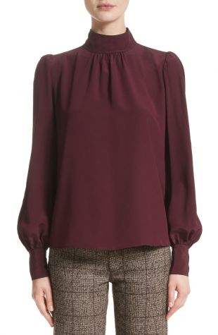 Bishop Sleeve Silk Crêpe de Chine Blouse