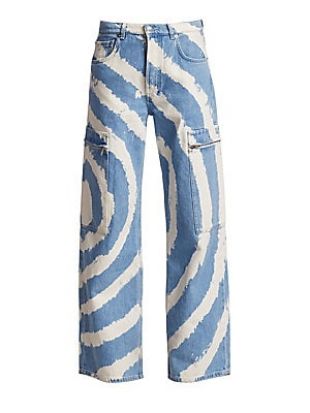 GANNI Mid Rise Wide Leg Washed Jeans
