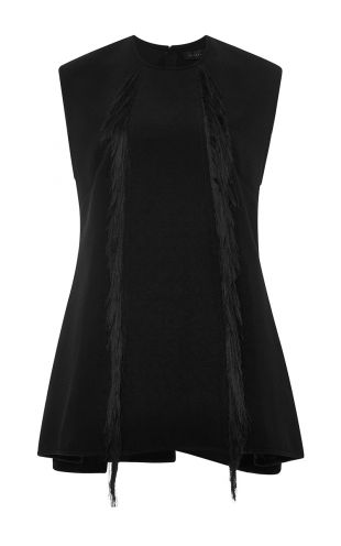 Ribbed Sleeveless Peplum Top | Ivory