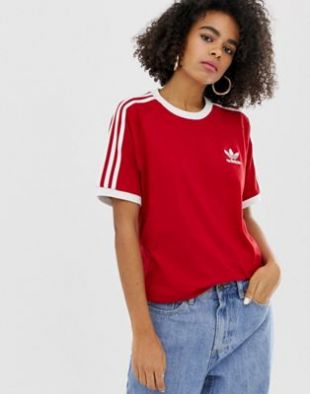 Adidas Originals T shirt à trois bandes Rouge