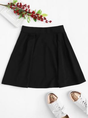 Romwe Jupe Linge Plissée noire