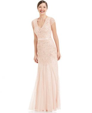 Adrianna Papell Adrianna Papell Cap Sleeve Embellished Gown