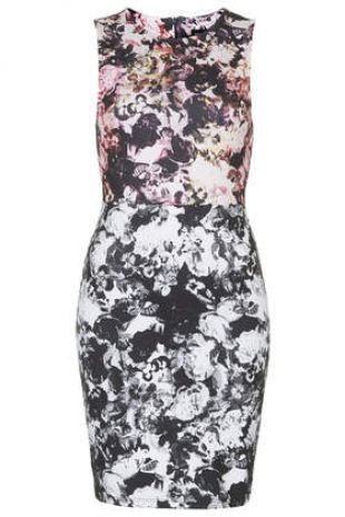 Robe Fleurie Topshop Taille 12 – Style Pencil Dress Mini, Multicolore, Occasion Très Bon état
