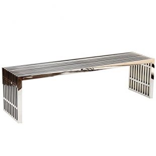 Modway Large Gridiron Stainless Steel Bench