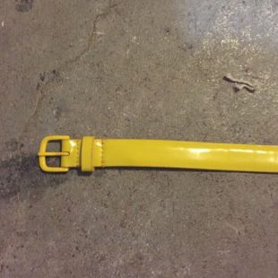Yellow genuine leather belt