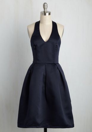 A Sight to Remember Fit and Flare Dress in Midnight