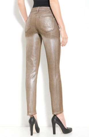 Paige Denim "Verdugo" Skinny Metallic Stretch Jeans