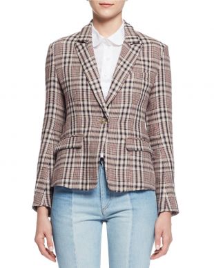 Isabel Marant Etoile Isabel Marant Jayden Plaid Linen Blazer