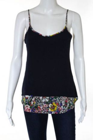 top avec bordures à fleurs