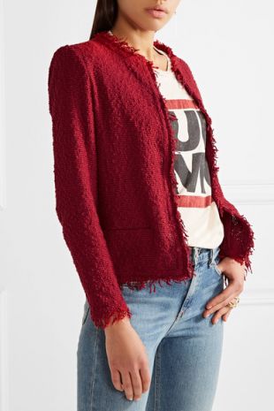 veste en coton mélangé bouclé effilée Shavani